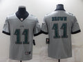 Men’s Philadelphia Eagles A.J. Brown #11 Gray Inverted Jersey