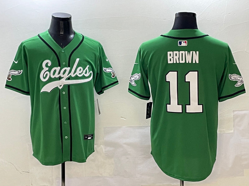Men’s Philadelphia Eagles A.J. Brown #11 Green Team Jersey