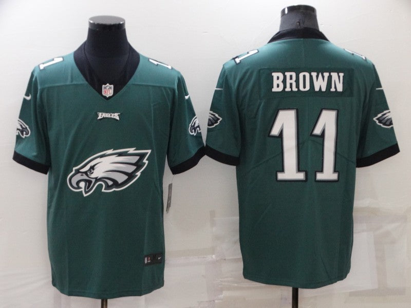 Men’s Philadelphia Eagles A.J. Brown #11 Midnight Green Jersey