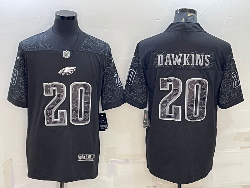 Men’s Philadelphia Eagles Brian Dawkins #20 Black RFLCTV Limited Jersey