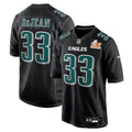 Men’s Philadelphia Eagles Cooper DeJean #33 Carbon Black Super Bowl LIX Jersey