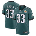 Men’s Philadelphia Eagles Cooper DeJean #33 Midnight Green Super Bowl LIX Jersey