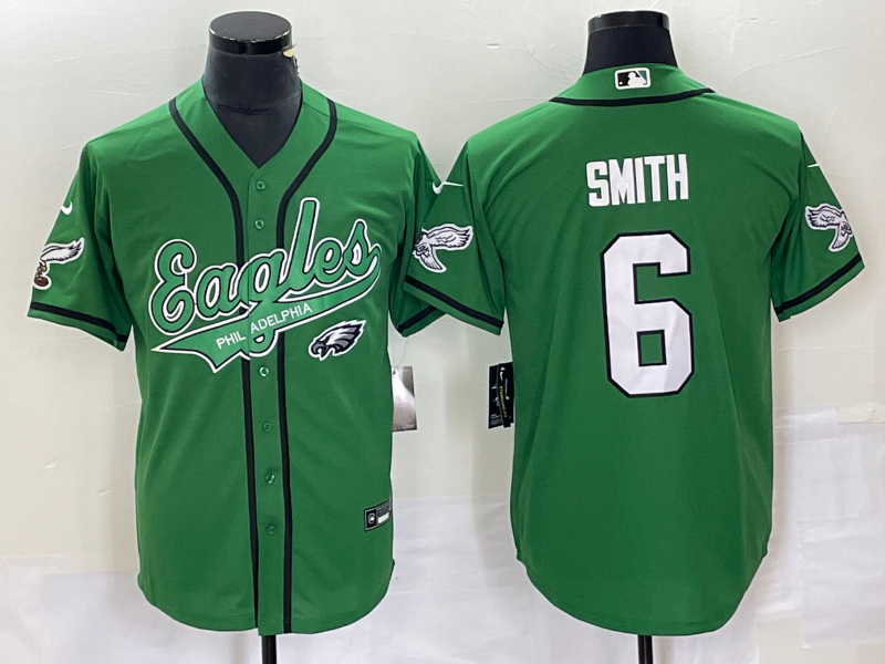 Men’s Philadelphia Eagles DeVonta Smith #6 Kelly Green Jersey Joint Edition
