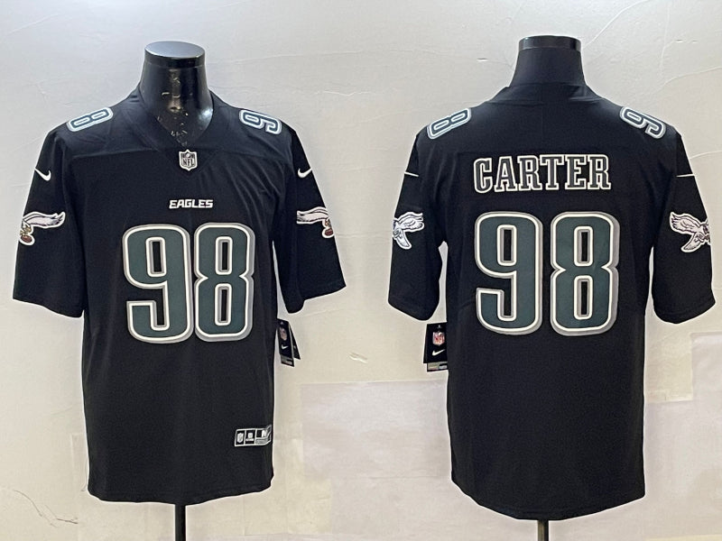 Men’s Philadelphia Eagles Jalen Carter #98 Black Jersey