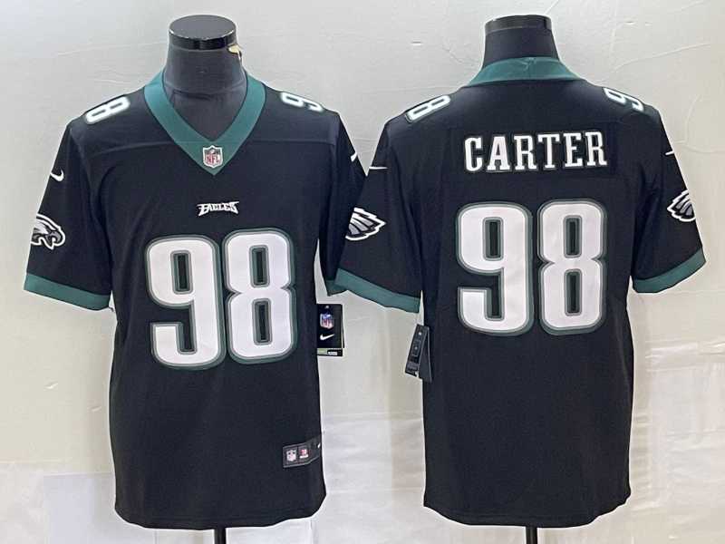Men’s Philadelphia Eagles Jalen Carter #98 Black Vapor F.U.S.E. Limited Jersey