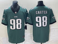 Men’s Philadelphia Eagles Jalen Carter #98 Midnight Green 2023 NFL Draft First Round Pick Jersey