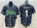 Men’s Philadelphia Eagles Jalen Hurts #1 Grey Camouflage Jersey Joint Edition