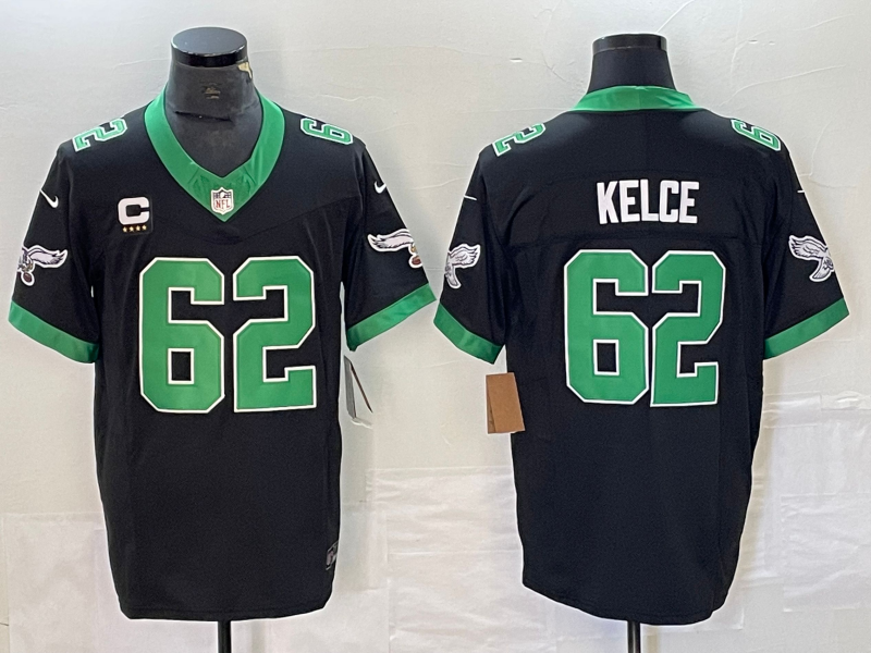 Men’s Philadelphia Eagles Jason Kelce #62 Black Jersey