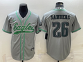 Men’s Philadelphia Eagles Miles Sanders #26 Gray Jersey Joint Edition
