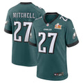 Men’s Philadelphia Eagles Quinyon Mitchell #27 Midnight Green Super Bowl LIX Jersey