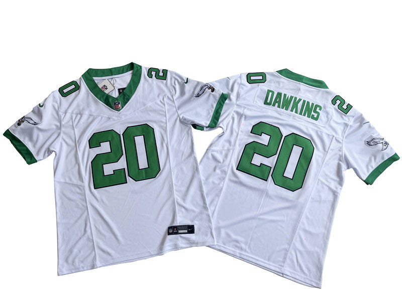 Mens Philadelphia Eagles Retired Player #20 Brian Dawkins White 1996 Retro Nike 2023 Vapor F.U.S.E. Limited Jersey