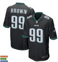 Mens Philadelphia Eagles Retired Player #99 Jerome Brown Nike Black Vapor Limited Jersey
