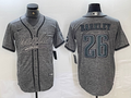 Men’s Philadelphia Eagles Saquon Barkley #26 Gray Jersey Joint Edition