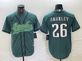 Men’s Philadelphia Eagles Saquon Barkley #26 Midnight Green Jersey Joint Edition