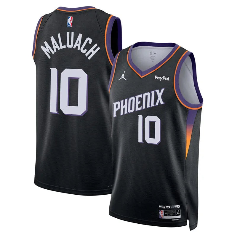 Mens Phoenix Suns #10 Khaman Maluach 2025-26 Black Statement Edition Swingman Jersey