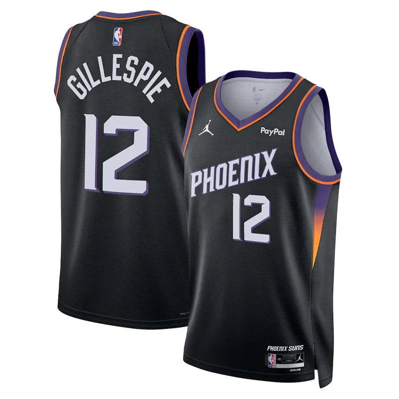 Mens Phoenix Suns #12 Collin Gillespie 2025-26 Black Statement Edition Swingman Jersey
