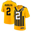 Mens Pittsburgh Steelers #2 Mason Rudolph Nike Gold Alternate 1933 Throwback Game Jersey