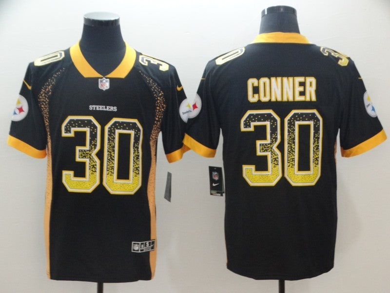 Men’s Pittsburgh Steelers #30 James Conner Black Authentic Jersey