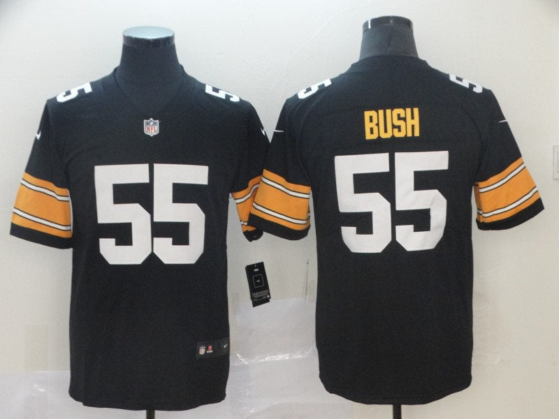 Men’s Pittsburgh Steelers #55 Devin Bush Jr Nike Black Alternate  Football Jersey