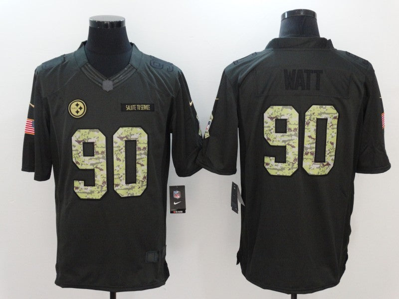 Men’s Pittsburgh Steelers #90 T.J. Watt Black Team Jersey