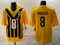 Men’s Pittsburgh Steelers Aaron Rodgers #8 Gold Alternate 1933 Throwback Jersey
