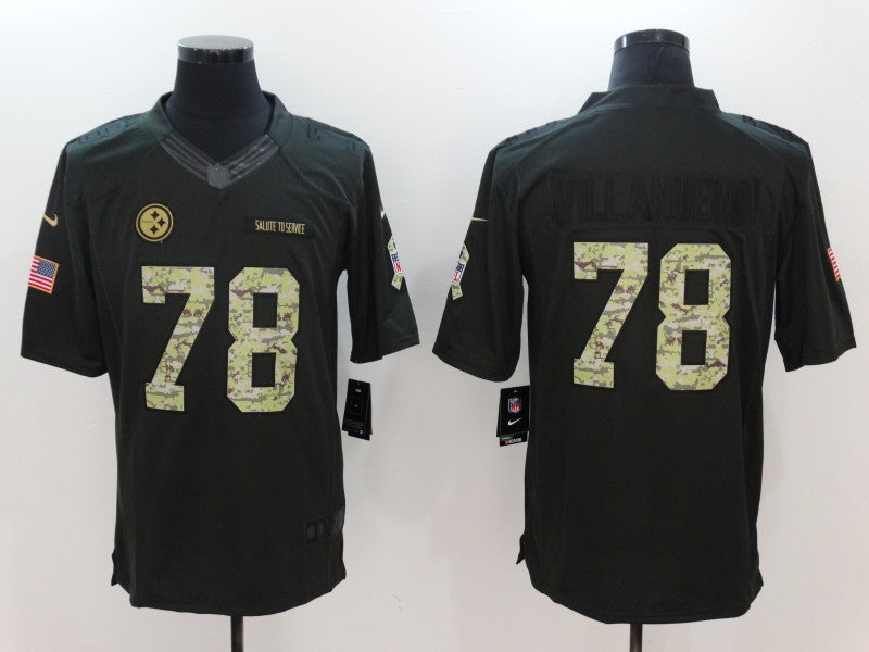 Men’s Pittsburgh Steelers Alejandro Villanueva #78 Black Authentic Jersey