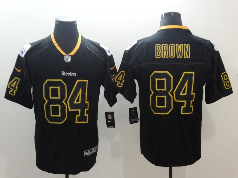 Men’s Pittsburgh Steelers Antonio Brown #84 Black Alternate Jersey