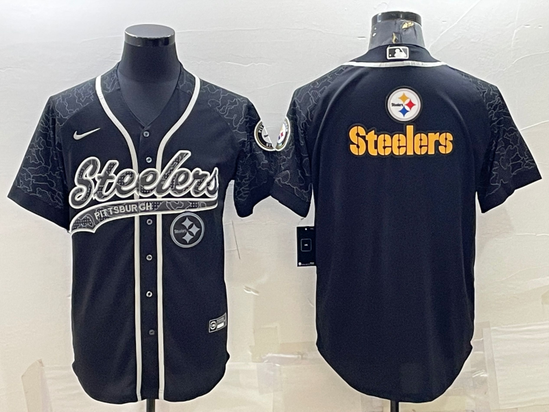 Men’s Pittsburgh Steelers Black Retired RFLCTV Limited Jersey