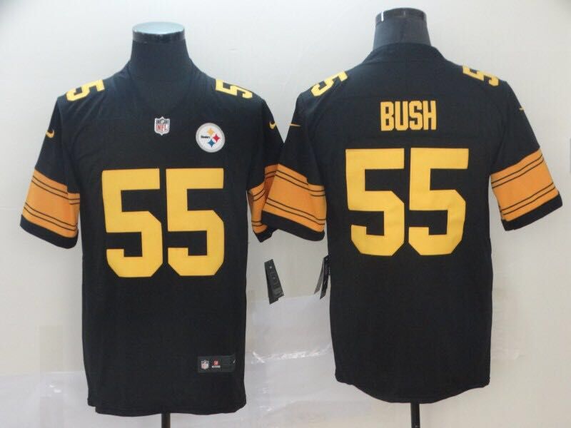 Men’s Pittsburgh Steelers Devon Bush Jr. #55 Black Alternate Legend Jersey