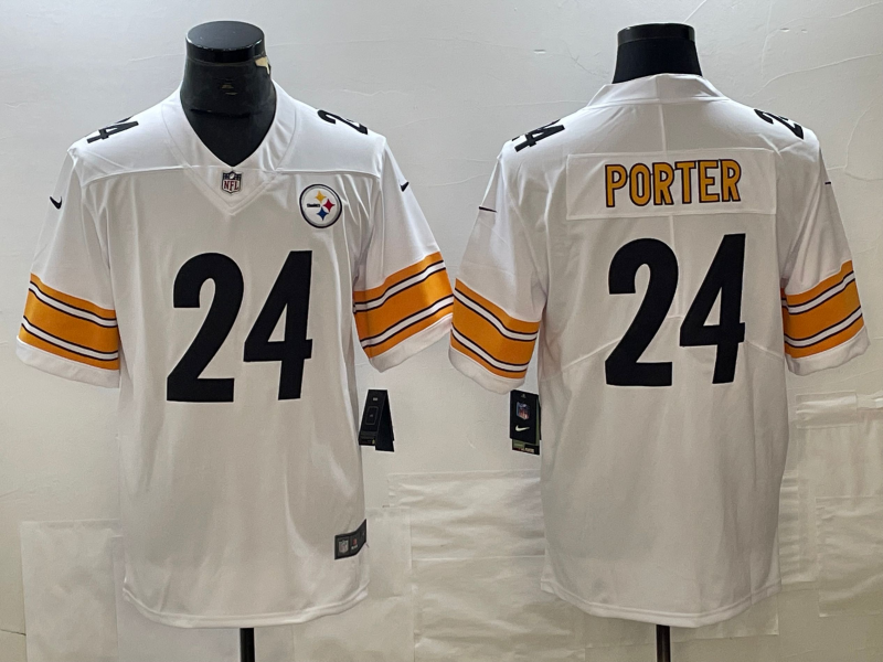 Men’s Pittsburgh Steelers Joey Porter Jr. #24 White Jersey