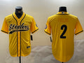 Men’s Pittsburgh Steelers Justin Fields #2 Yellow Jersey