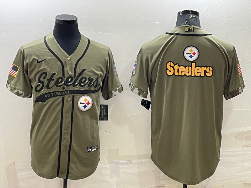 Men’s Pittsburgh Steelers Olive 2022 Salute To Service Limited Jersey