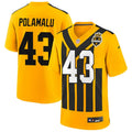 Mens Pittsburgh Steelers Retired Player #43 Troy Polamalu Nike Gold Alternate 1933 Throwback Game Jersey