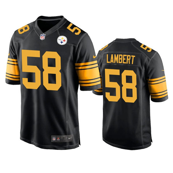 Mens Pittsburgh Steelers Retired Player #58 Jack Lambert Nike Black Alternate 2 Vapor F.U.S.E. Limited Jersey