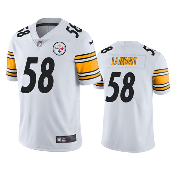 Mens Pittsburgh Steelers Retired Player #58 Jack Lambert Nike White Vapor Limited Player Jersey