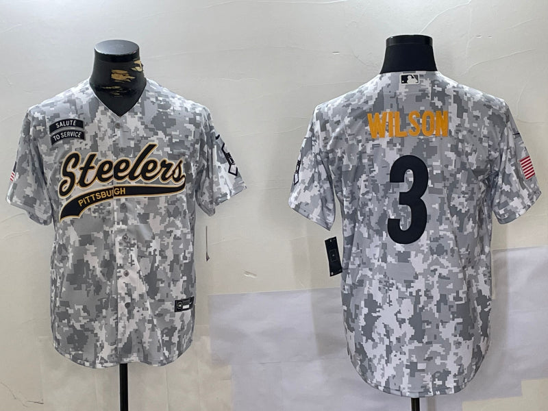 Men’s Pittsburgh Steelers Russell Wilson #3 Arctic Camo Salute to Service Limited Jersey