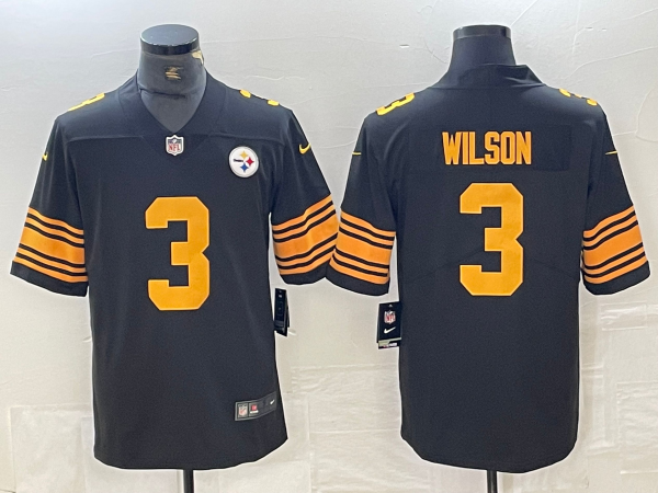 Men’s Pittsburgh Steelers Russell Wilson #3 Black Alternate Jersey