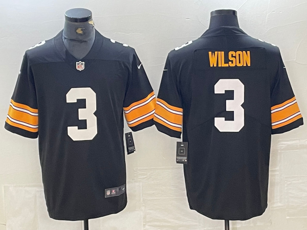 Men’s Pittsburgh Steelers Russell Wilson #3 Black Jersey