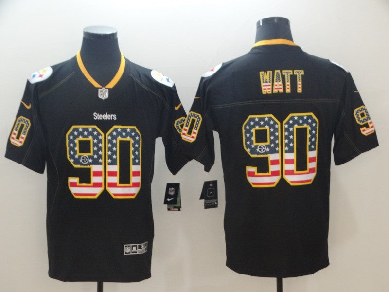 Men’s Pittsburgh Steelers T.J. Watt #90 Black Authentic Jersey