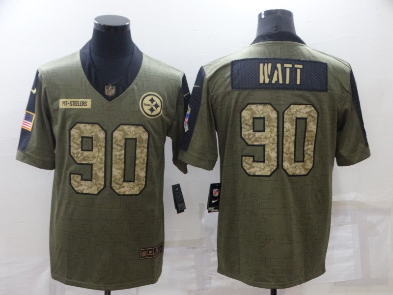 Men’s Pittsburgh Steelers T.J. Watt #90 Brown Jersey
