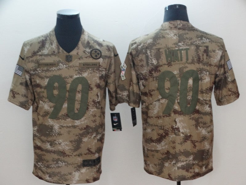 Men’s Pittsburgh Steelers T.J. Watt #90 Camouflage Jersey