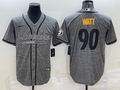 Men’s Pittsburgh Steelers T.J. Watt #90 Gray Jersey Joint edition