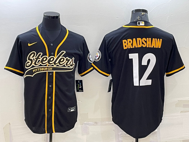 Men’s Pittsburgh Steelers Terry Bradshaw #12 Black Vapor Limited Jersey