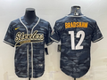Men’s Pittsburgh Steelers Terry Bradshaw #12 Gray Camouflage Jersey