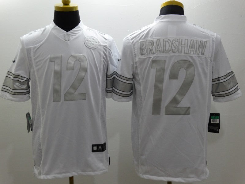 Men’s Pittsburgh Steelers Terry Bradshaw #12 White Jersey