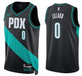 Mens Portland Trail Blazers #0 Damian Lillard Black 2025-26 City Edition Swingman Jersey