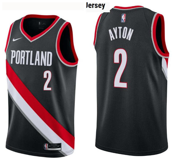 Mens Portland Trail Blazers #2 Deandre Ayton Black Icon Edition Swingman Jersey