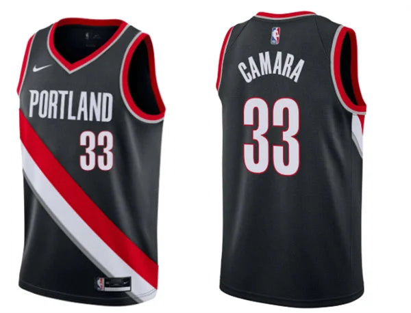 Mens Portland Trail Blazers #33 Toumani Camara Black Icon Edition Swingman Jersey