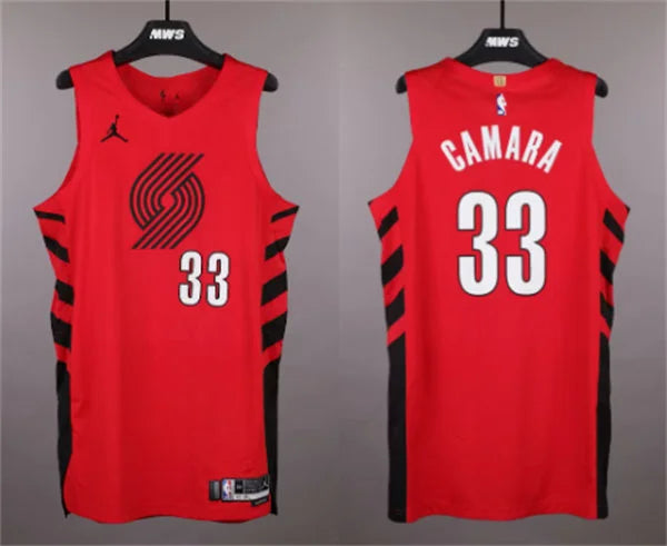 Mens Portland Trail Blazers #33 Toumani Camara Red Statement Edition Swingman Jersey