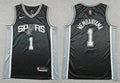 Men’s San Antonio Spurs #1 Victor Wembanyama Black Icon Edition Swingman Jersey